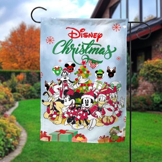 Discover Mickey And Friends Merry Christmas Garden Flag, Personalized Mickey Flag, Personalized Christmas Garden Flag, Christmas Decor UM4N29