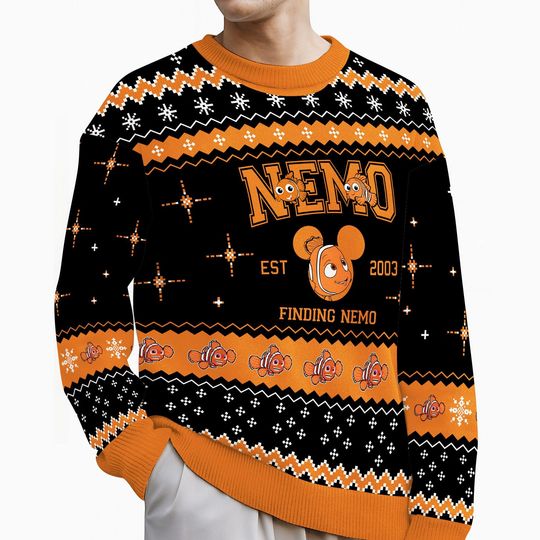 Finding Nemo Ugly Christmas Sweater, Nemo Christmas Sweater, Disneyland Christmas Party