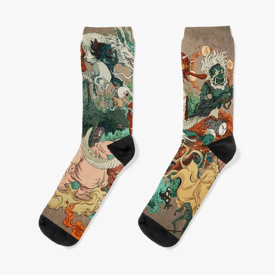 Japanese kaiju monsters Socks