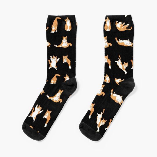 Discover Cute Orange Cat Set - Cute Postures Collection Socks