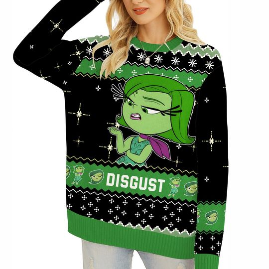 Discover Inside Out Disgust Christmas Ugly Sweater, Disneyland Inside Out Shirt