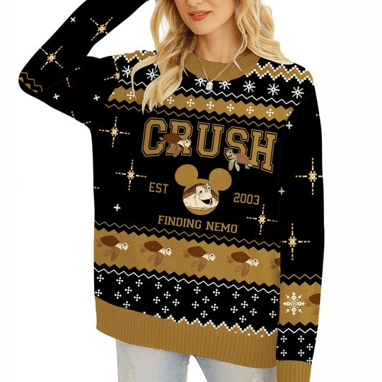 Crush Finding Nemo Ugly Sweater, Disneyland Finding Nemo Characters Christmas Shirt