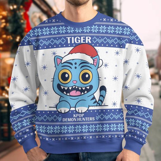 Discover Tiger Christmas Ugly Sweater, Tiger Sweater, Tiger Christmas Sweater, Blue Tiger Sweater, Christmas Gift For Kids, Tiger Movie Sweater