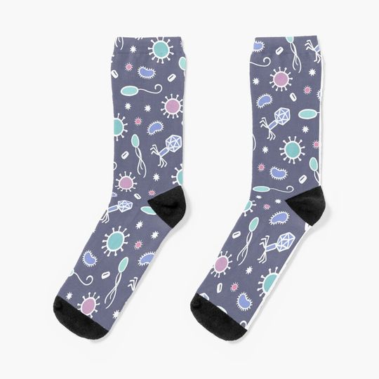 Discover Microbes Dark Socks