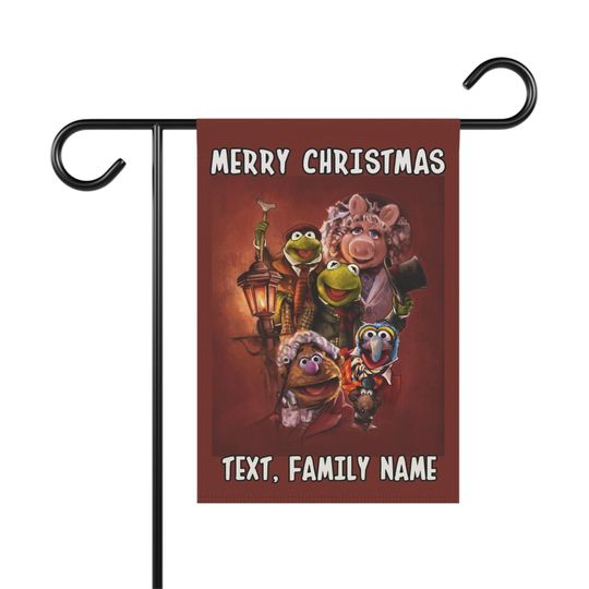 Discover Disney The Muppets Christmas Carol Garden Flag, Kermit, Miss Piggy, Fozzie, Gonzo, Holiday Home Decoration, House Banner
