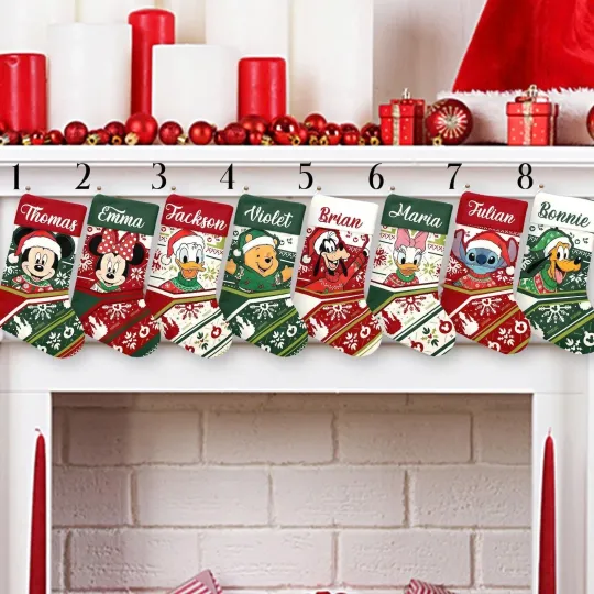 Discover Personalized Mickey Mouse Christmas Stocking, Mickey Mouse Friends Stocking Gift