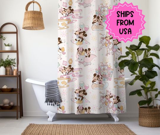 Discover Disney Shower Curtain, disney bathroom accessories, disney bathroom decor, disney decor, cute bathroom decor, kids bathroom decor