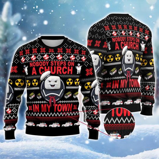 Ghost Busters Ugly Christmas Christmas Sweater, Ghostbusters Christmas Sweater