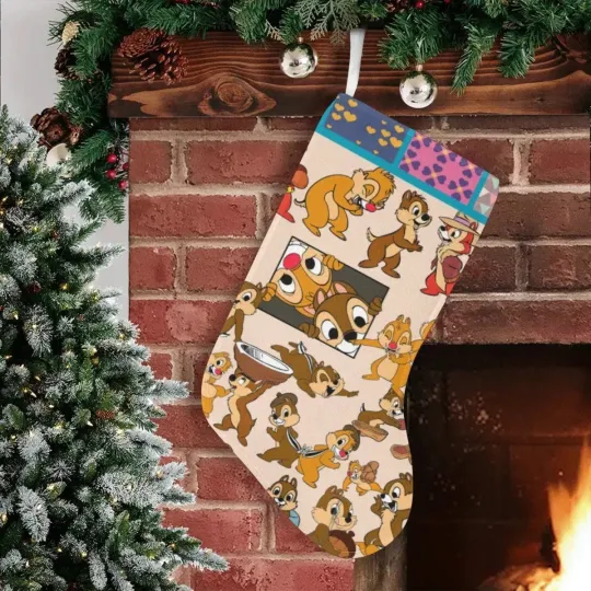 Discover Personalized Chip n Dale Christmas Stocking Rescue Rangers Chimney Stocking Gift