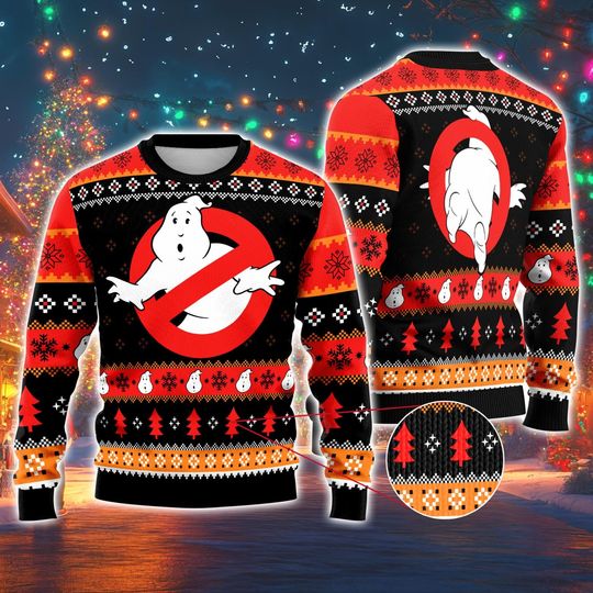 Ghostbusters Christmas Sweater, Ghost Busters Ugly Christmas Christmas Sweater