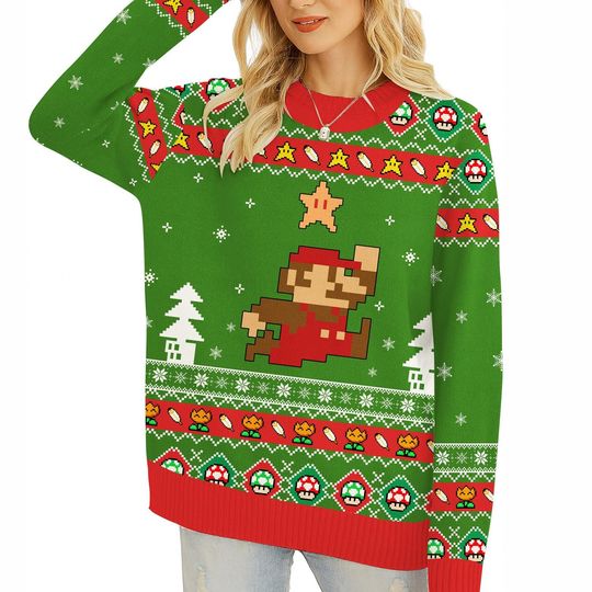 Discover Super Mario Ugly Christmas Sweater, Super Mario Bros Christmas Sweater