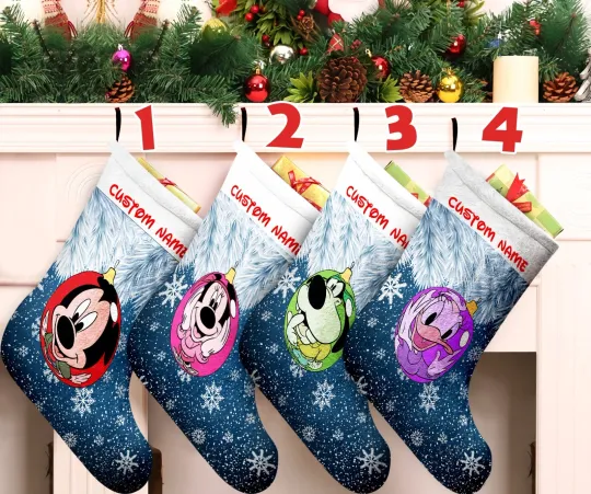 Discover Personalized Mickey Mouse Christmas Stocking, Mickey Mouse Friends Stocking Gift