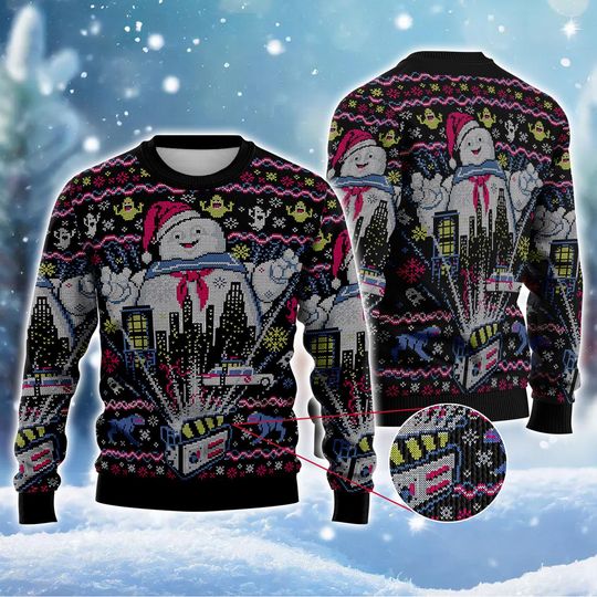 Ghostbusters Santa Ugly Christmas Sweater, Ghostbusters Movie Sweater
