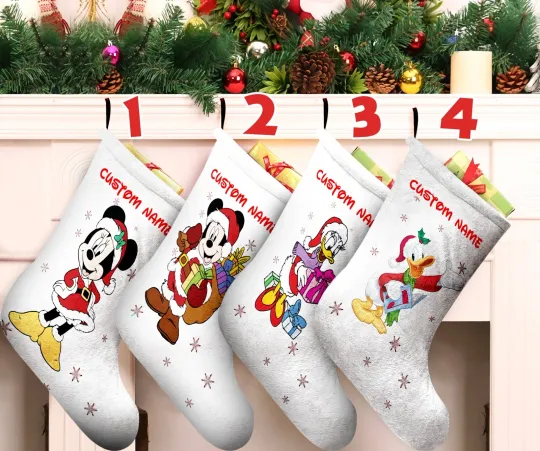 Discover Personalized Mickey Mouse Christmas Stocking, Mickey Mouse Friends Stocking Gift