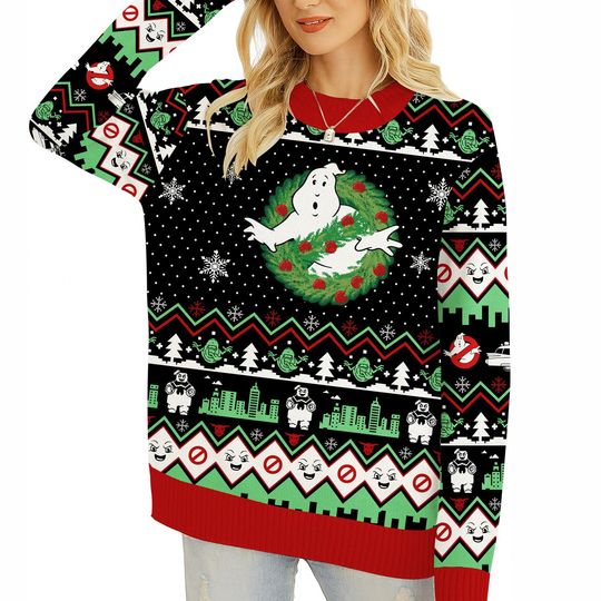 Ghostbusters Ugly Christmas Sweater, Ghostbusters Christmas Crewneck Sweater