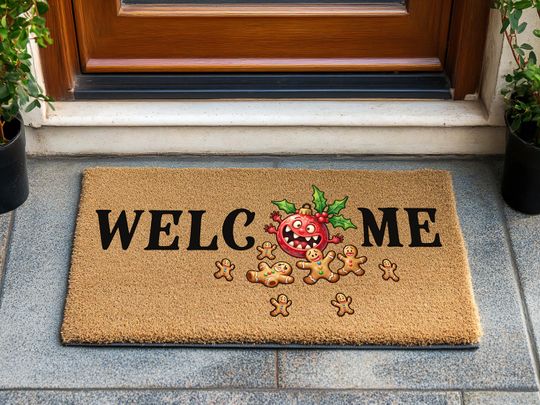 Gingerbread Doormat, Gingerbread Christmas Doormat, Christmas Porch Decor, Holiday Doormat, Gingerbread Christmas Decor, Funny Christmas Mat