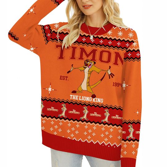 Discover Timon The Lion King Ugly Christmas Sweater, Lion King Characters Shirt