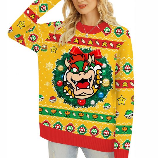 Discover Mario Bowser Ugly Christmas Sweater, Super Mario Bowser Christmas Sweatshirt