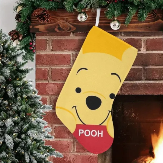 Discover Personalized Winnie The Pooh Friends Christmas Stocking, Pooh Bear Chimney Decor