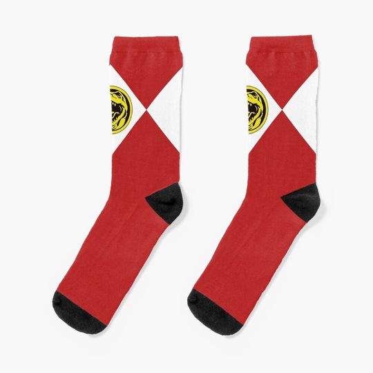 Discover MMPR Red Ranger With Coin Socks