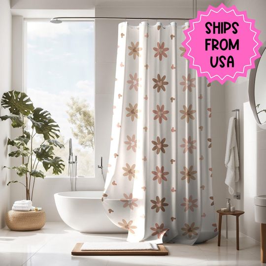 Discover Personalized Boho Disney Shower Curtain, disney bathroom accessories disney decor, cute bathroom decor, kids bathroom decor