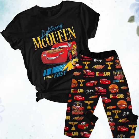 Discover Halloween Lightning Tshirt Pants Pajamas, Cars Shirt, Disney Pajamas, Pixar Cars Pajamas, Halloween Pjs