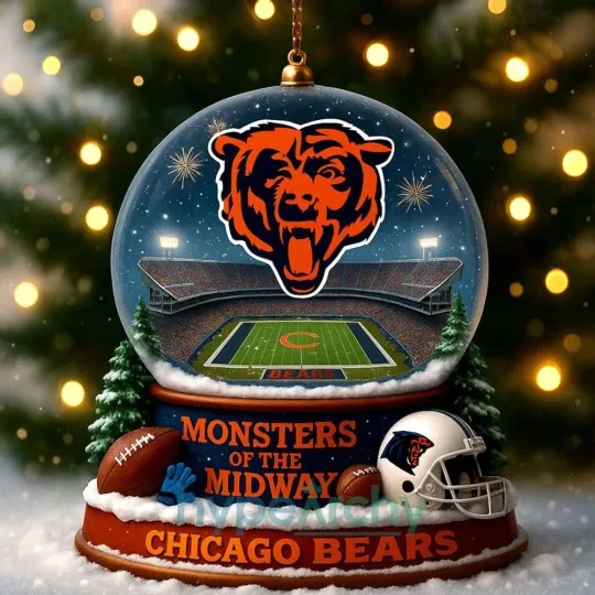 Discover Personalized Chicago Football Team Bears Christmas Ornament Gift Decor