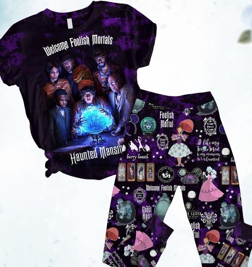 Haunted Mansion Tshirt Pants, Haunted Mansion 1969 Pajama, Disneyland Halloween Shirt Pjs Pants, Hitchhiking Ghosts Tee, Halloween Gift