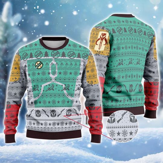 StarWars Boba Fett Ugly Christmas Sweater, Boba Fett Cosplay Sweatshirt