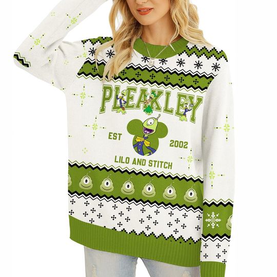 Discover Lilo And Stitch Pleakley Ugly Christmas Sweater, Pleakley Christmas Sweatshirt