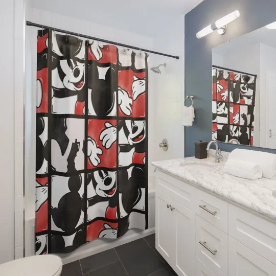Discover Disney Inspired Shower Curtain Bathroom Decor Cute Cartoon Theme for Home Use