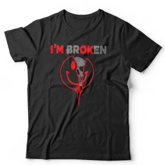 Discover Mental Health T-Shirt I'm Broken OK Unisex PTSD Veteran Anxiety