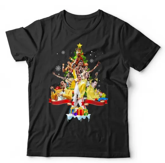 Discover Freddie Mercury Christmas Tree T Shirt Unisex & Kids Funny Xmas Festive Music