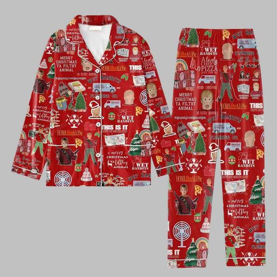 Discover Christmas Pajama Set  Retro Holiday Movie Inspired Sleepwear, Matching Family Pajamas, Festive Loungewear Gift
