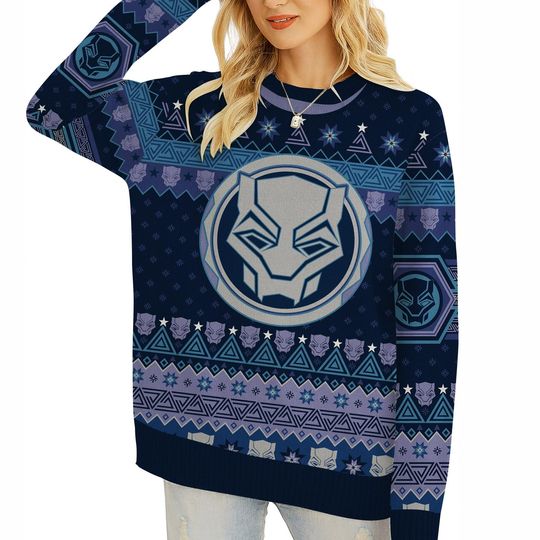 Black Panther Ugly Sweatshirt, Black Panther Wakanda Forever Christmas Sweater