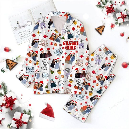 Discover Cozy I Smell Snow Christmas Satin Pajama Set, Winter Sleepwear, Festive Holiday PJs, Gift for Her