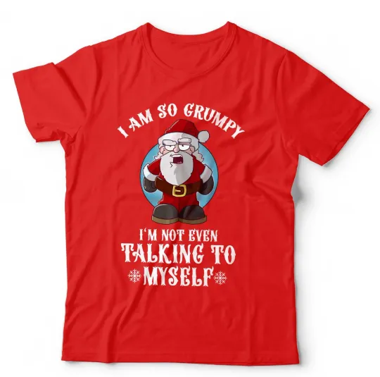 Discover Christmas Grumpy Santa T-Shirt for Unisex & Kids, Funny Holiday Festive Tee