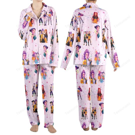 Discover Demon Satin Pajama Set for Women and Kids, Kpop Inspired Sleepwear, Girl Group Anime PJs, Fan Gift Set