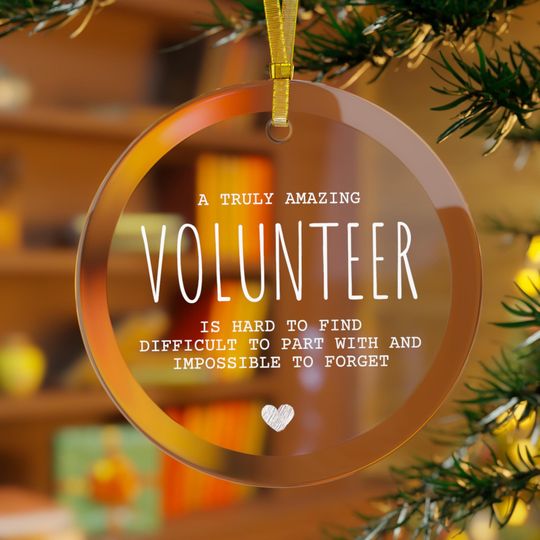 Discover Elegant Glass Ornament for Volunteer Appreciation - Personalized Thank You Keepsake Gift