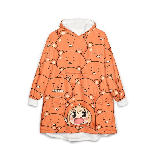 Discover Umaru Hooded Blanket, Japanese Style Wearable Blanket, Cartoon Cosplay Fleece Throw, Otaku Gift for Anime Fans, Cozy Comfy Lounge Robe