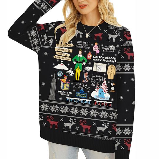 Buddy The Elf Ugly Christmas Sweater, Elf Movie Christmas Sweater, Christmas Xmas Gifts