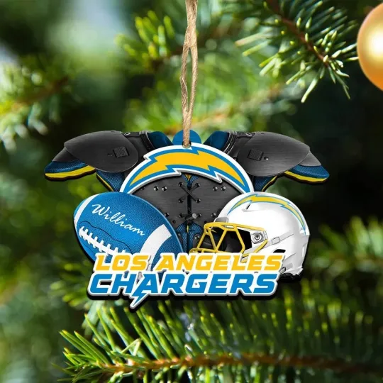 Discover Personalized Los Angeles Football Team Chargers Christmas Ornament Gift Decor