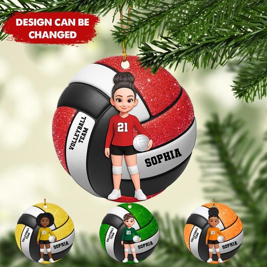 Discover Custom Volleyball Player Ornament: Personalized Acrylic Team Gift
