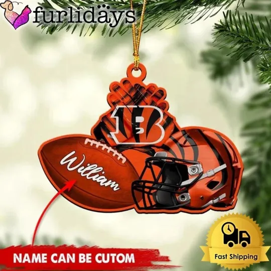 Personalized Cincinnati Football Team Bengals Christmas Ornament Gift Decor