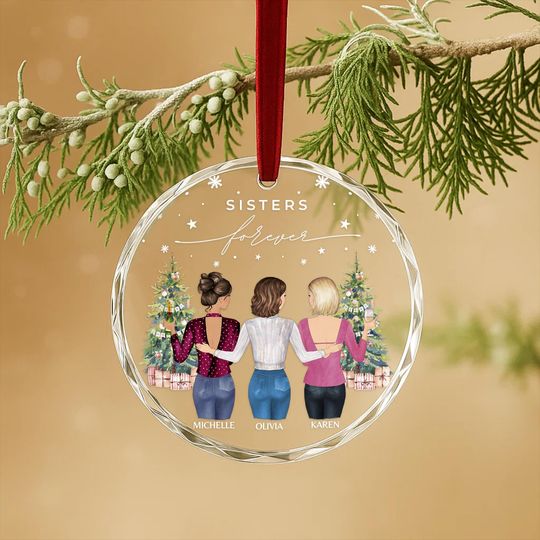 Discover Customized Best Sister Acrylic Ornament  Lasting Christmas Gift  Customized Christmas Ornament Birthday Gift  BFF Bestie for Her  ON016