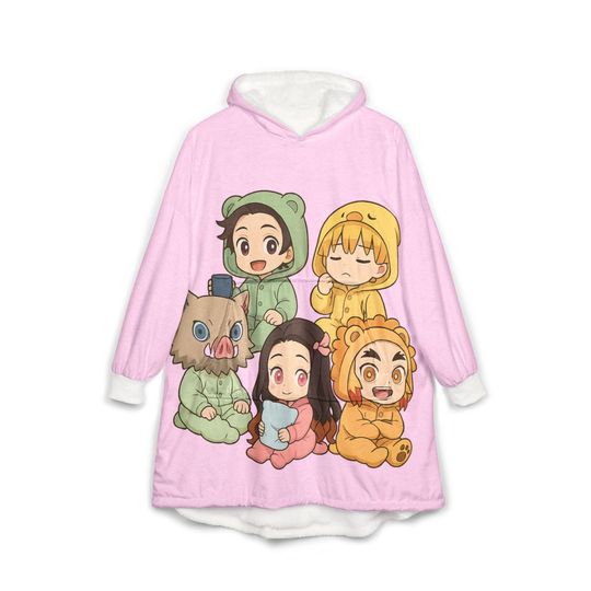 Discover demon Hooded Blanket, Japanese Style Wearable Blanket