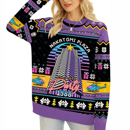 Discover Movie Sweater, Ugly Christmas Sweater, Die Hard, Movie Sweatshirt, Christmas Gift, Nakatomi Plaza, Hans Gruber, Movie Gift For Men Women