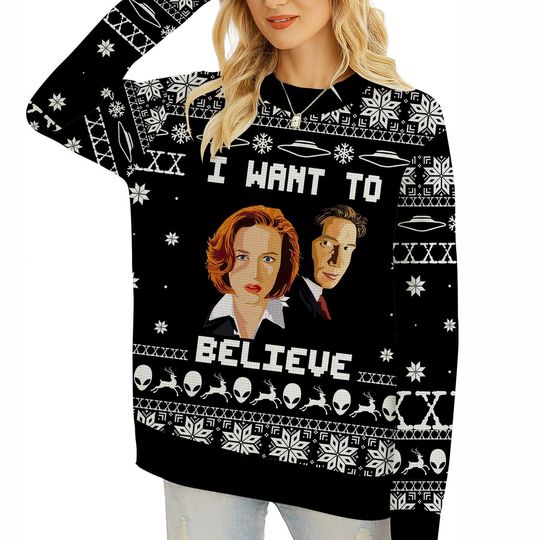 I Want To Believe Ugly Christmas Sweater, The X-Files Christmas Sweater