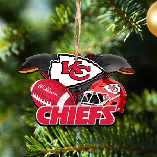 Discover Personalized Kansas City Football Team Chiefs Christmas Ornament Gift Decor