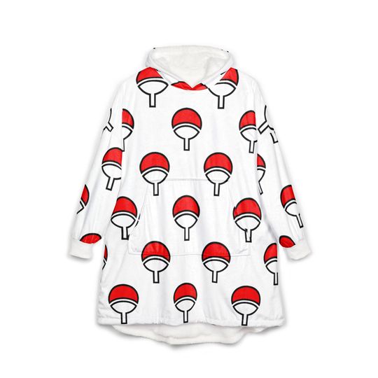 Discover Sasuke Hooded Blanket, Japanese Style Wearable Blanket, Cartoon Cosplay Fleece Throw, Otaku Gift for Anime Fans, Cozy Comfy Lounge Robe